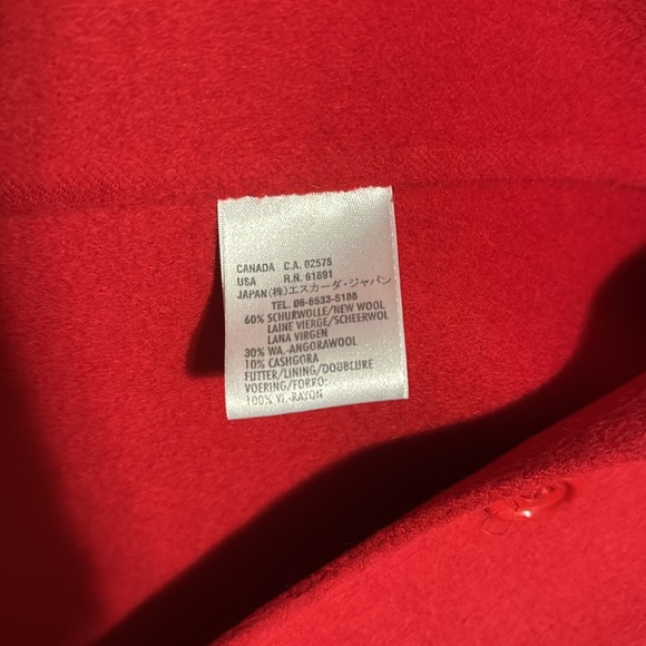 Escada Sport red long wool coat size 40 (US size 10) - Picture 4 of 6